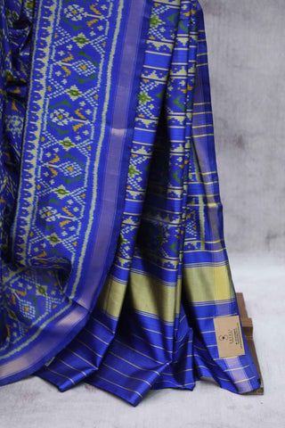 Blue Rajkot Patola Silk Saree-SRBRPSS07EX