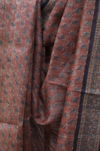 Maroon Kalamkari Chinnori Silk Saree-SRBKCSS41