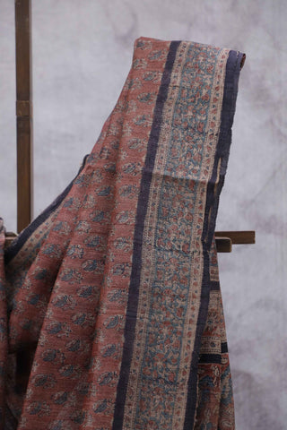 Maroon Kalamkari Chinnori Silk Saree-SRBKCSS41