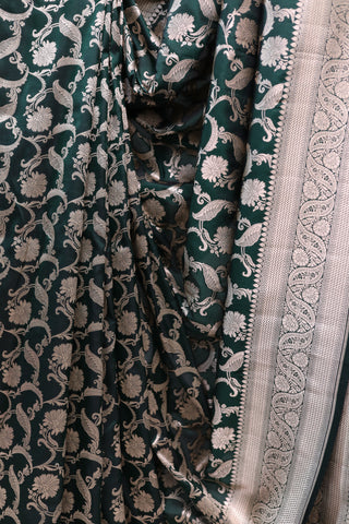 Dark Green Banarasi Silk Saree-SRGBSS464