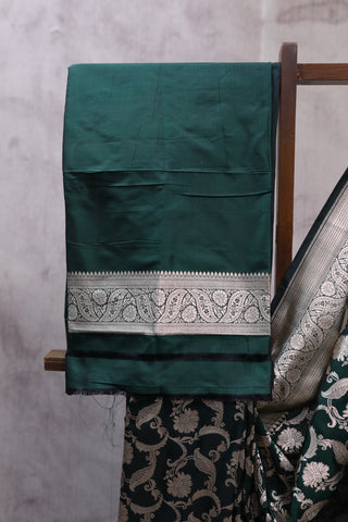 Dark Green Banarasi Silk Saree-SRGBSS464