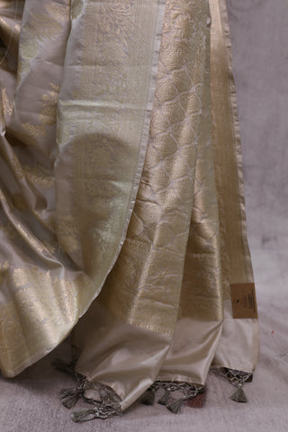 Off White Banarasi Silk Saree-SROWBSS463