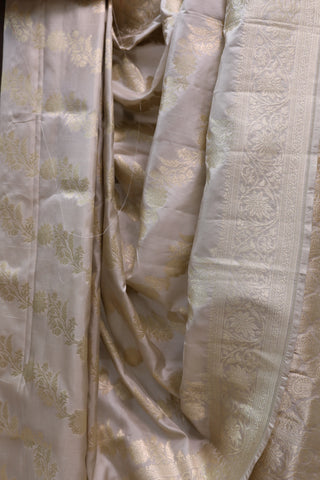 Off White Banarasi Silk Saree-SROWBSS463