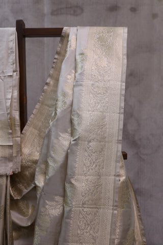 Off White Banarasi Silk Saree-SROWBSS463