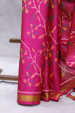 Rani Pink Rajkot Patola Silk Saree-SRRPRPSS04EX