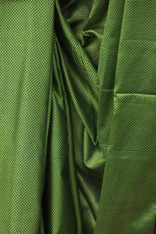 Parrot Green Plain Khun Saree With Border-SRPGPKS150