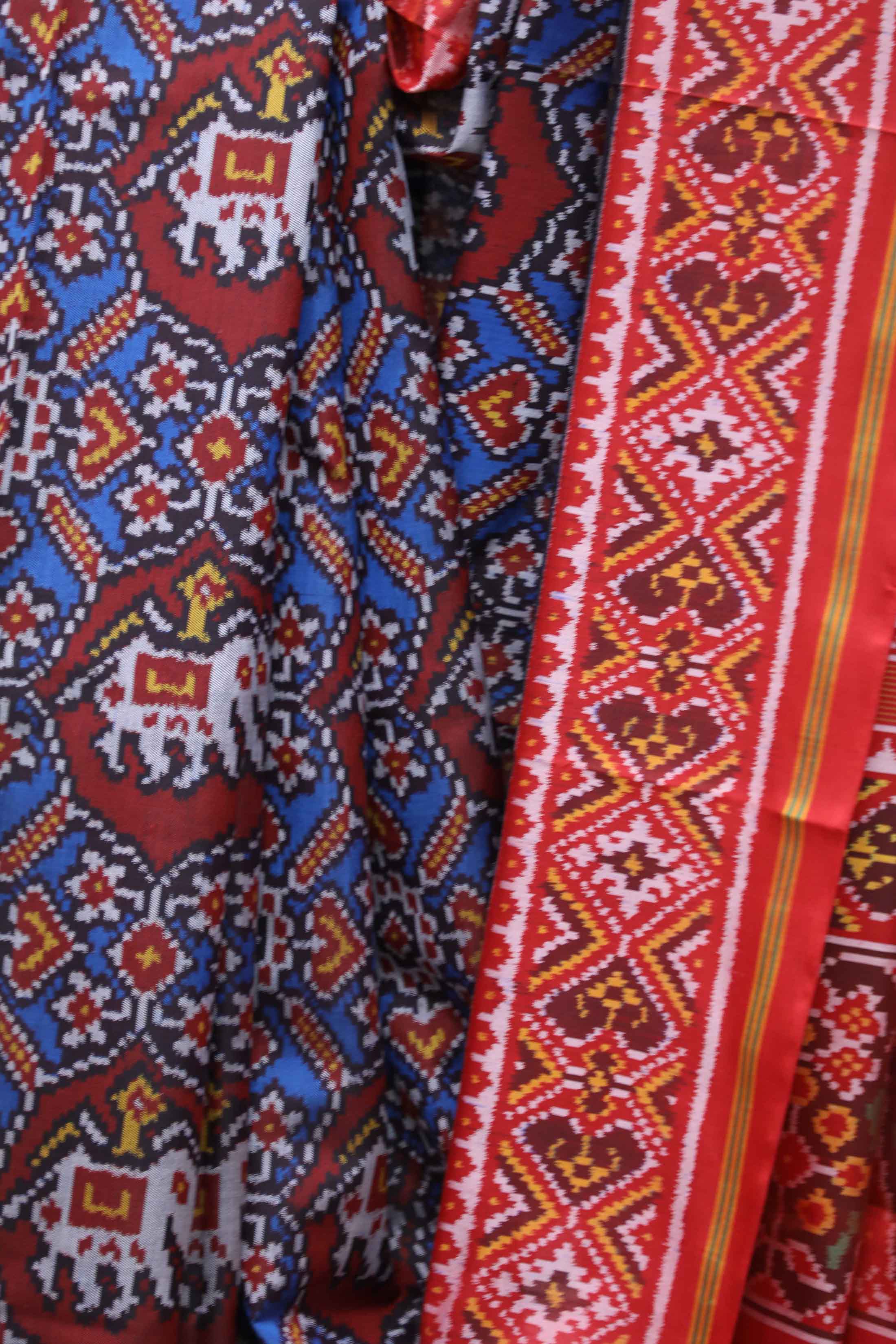 Blue Rajkot Patola Silk Saree - SRBRPSS144