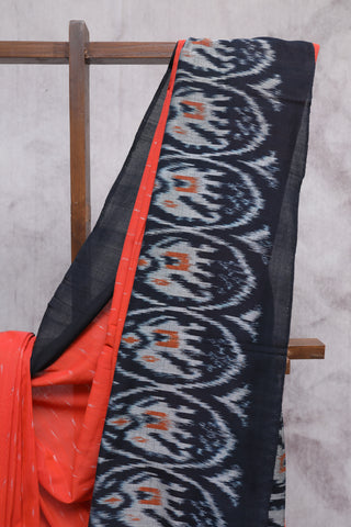 Orange Pochampalli Cotton Ikat Saree-SROPCIS185