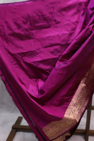 Magenta Banarasi Silk Saree-SRMBSS459