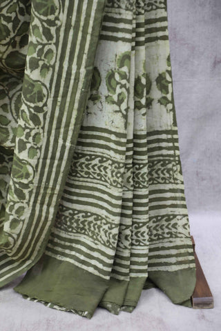 Green HBP Cotton Saree - SRGSCS961