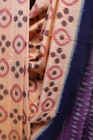 Pastel Orange Pochampalli Cotton Ikat Saree-SRPOPCIS169