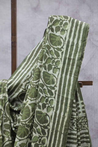 Green HBP Cotton Saree - SRGSCS961