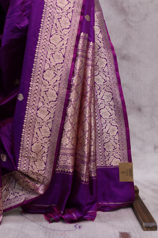 Purple Banarasi Silk Saree-SRPBSS457