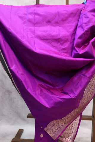 Purple Banarasi Silk Saree-SRPBSS457