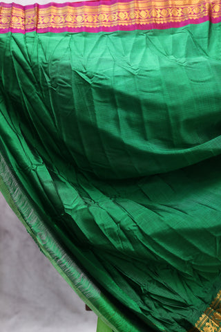 Pastel Green Cotton Silk Gadwal Saree - SRPGCSGS348