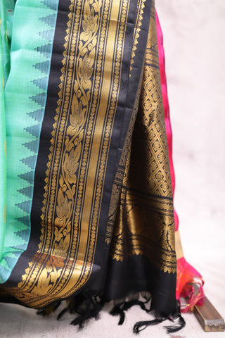 Pastel Green Cotton Silk Gadwal Saree - SRPGCSGS351