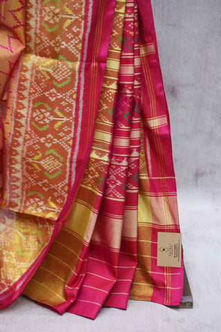 Mustard Rajkot Patola Silk Saree-SRMRPSS19EX