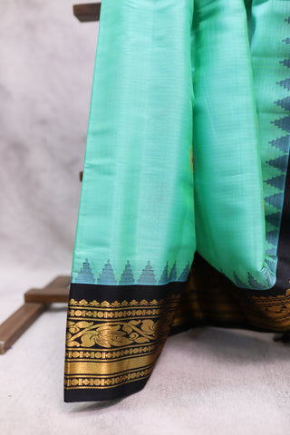 Pastel Green Cotton Silk Gadwal Saree - SRPGCSGS351