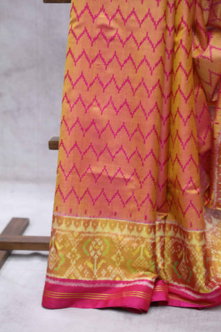 Mustard Rajkot Patola Silk Saree-SRMRPSS19EX