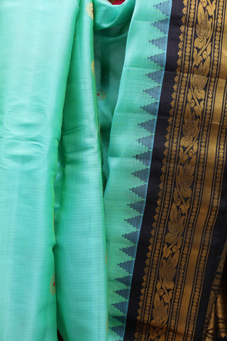 Pastel Green Cotton Silk Gadwal Saree - SRPGCSGS351