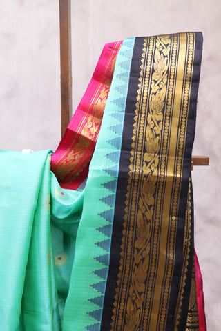 Pastel Green Cotton Silk Gadwal Saree - SRPGCSGS351