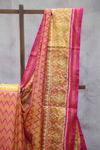 Mustard Rajkot Patola Silk Saree-SRMRPSS19EX