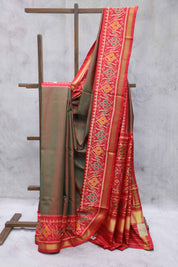 Two Tone Green Rajkot Patola Silk Saree-SRTTGRPSS123