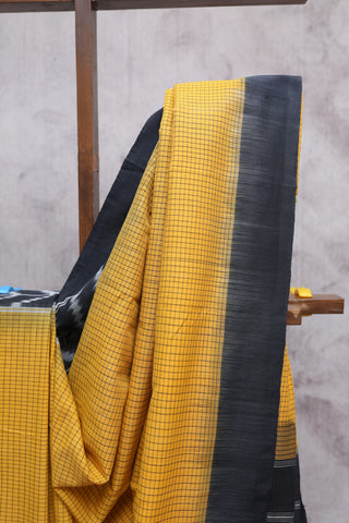 Yellow Pochampalli Cotton Ikat Saree-SRYPCIS204