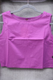 Pink Round-Neck Plain Blouse-SRPCRNPB09