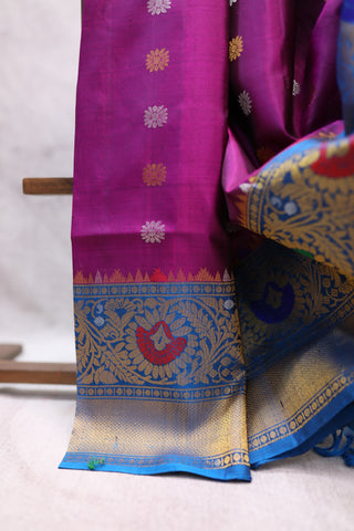 Magenta Gadwal Silk Saree - SRMGSS226