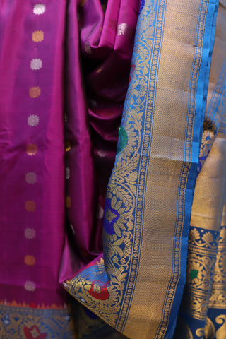 Magenta Gadwal Silk Saree - SRMGSS226