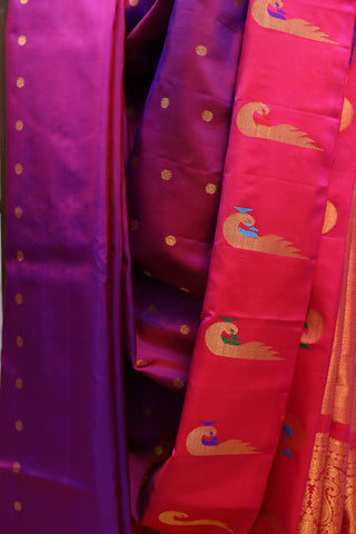 Two Tone Purple Gadwal Silk Saree - SRTTPGSS304