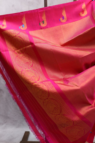 Two Tone Purple Gadwal Silk Saree - SRTTPGSS304