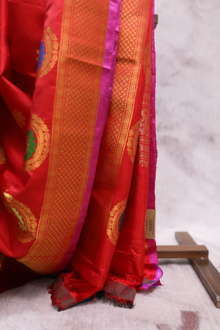 Red Gadwal  Silk Saree - SRRGSS314