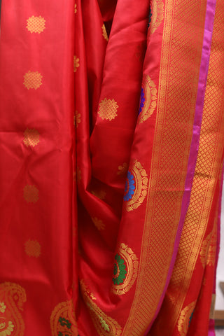 Red Gadwal  Silk Saree - SRRGSS314