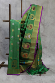 Emerald Green Gadwal Silk Saree - SREGGSS320