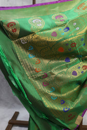 Emerald Green Gadwal Silk Saree - SREGGSS320
