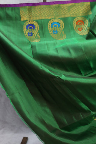 Dark Green Gadwal  Silk Saree - SRDGGSS320