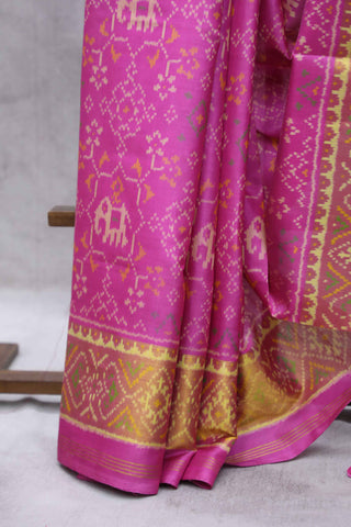 Pink Rajkot Patola Silk Saree-SRPRPSS155