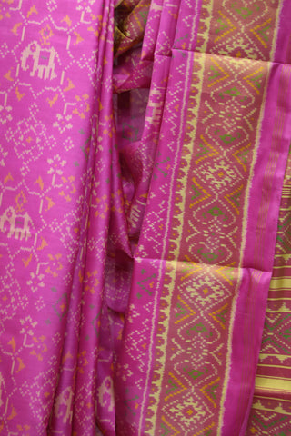 Pink Rajkot Patola Silk Saree-SRPRPSS155