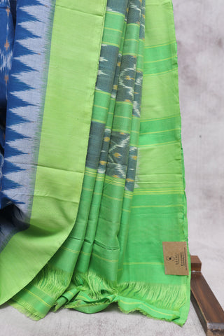 Teal Blue Pochampalli Cotton Ikat Saree-SRTBPCIS205