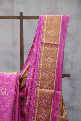 Pink Rajkot Patola Silk Saree-SRPRPSS155