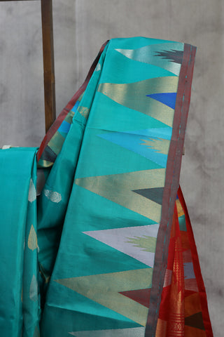 Green Gadwal Silk Saree - SRGGSS307