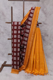 Maroon Pochampalli Cotton Ikat Saree-SRMPCIS127