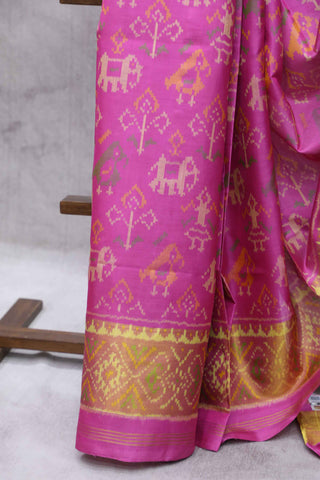 Pink Rajkot Patola Silk Saree-SRPRPSS03EX