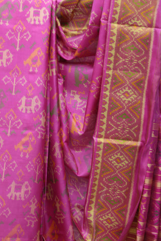 Pink Rajkot Patola Silk Saree-SRPRPSS03EX