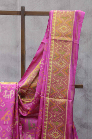 Pink Rajkot Patola Silk Saree-SRPRPSS03EX