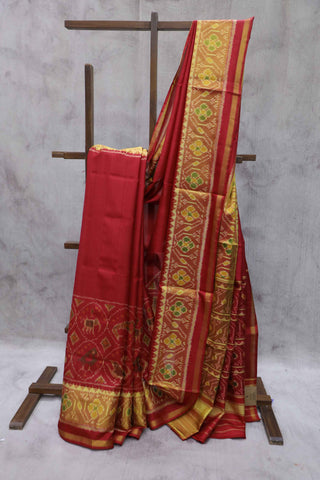 Red Rajkot Patola Silk Saree-SRRRPSS38EX