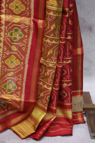 Red Rajkot Patola Silk Saree-SRRRPSS38EX