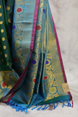 Green Gadwal Silk Saree - SRGGSS231